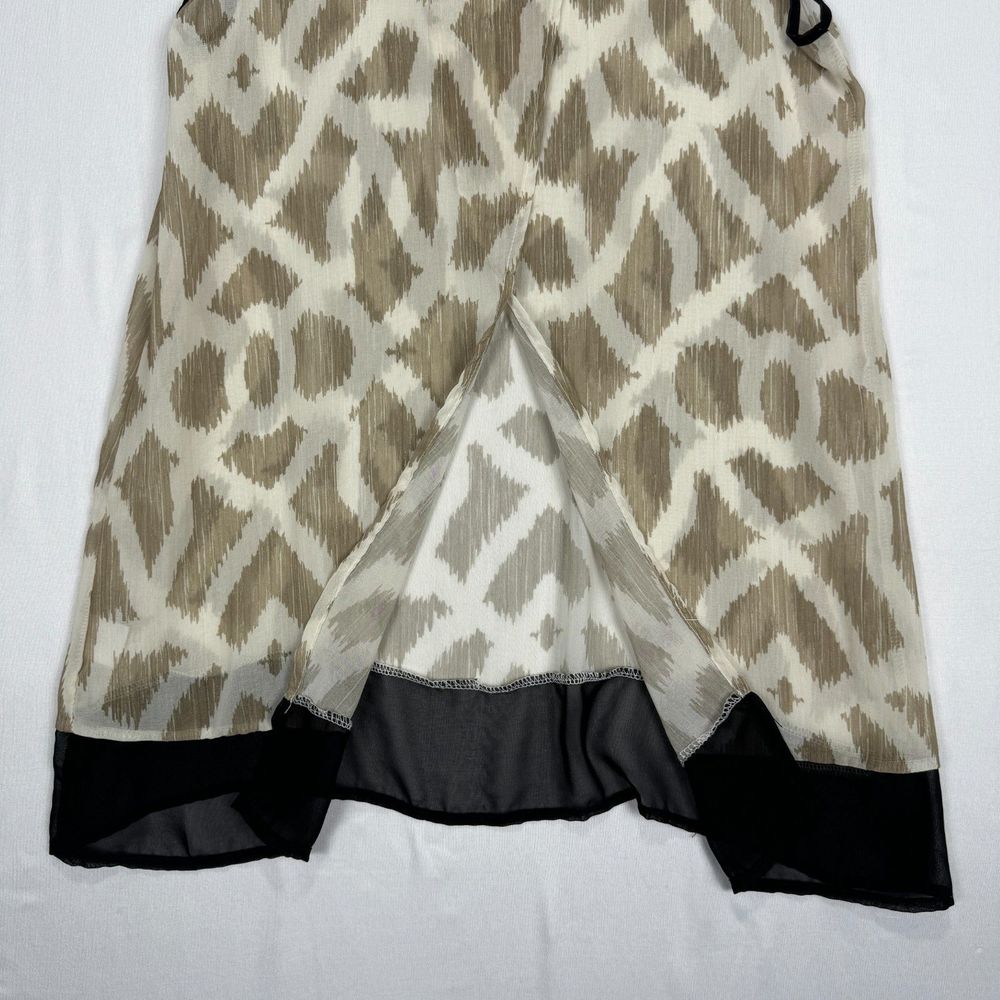 New York & Company Sheer Tank Top Blouse Beige Womens Size Small Open Back Top - Picture 7 of 12